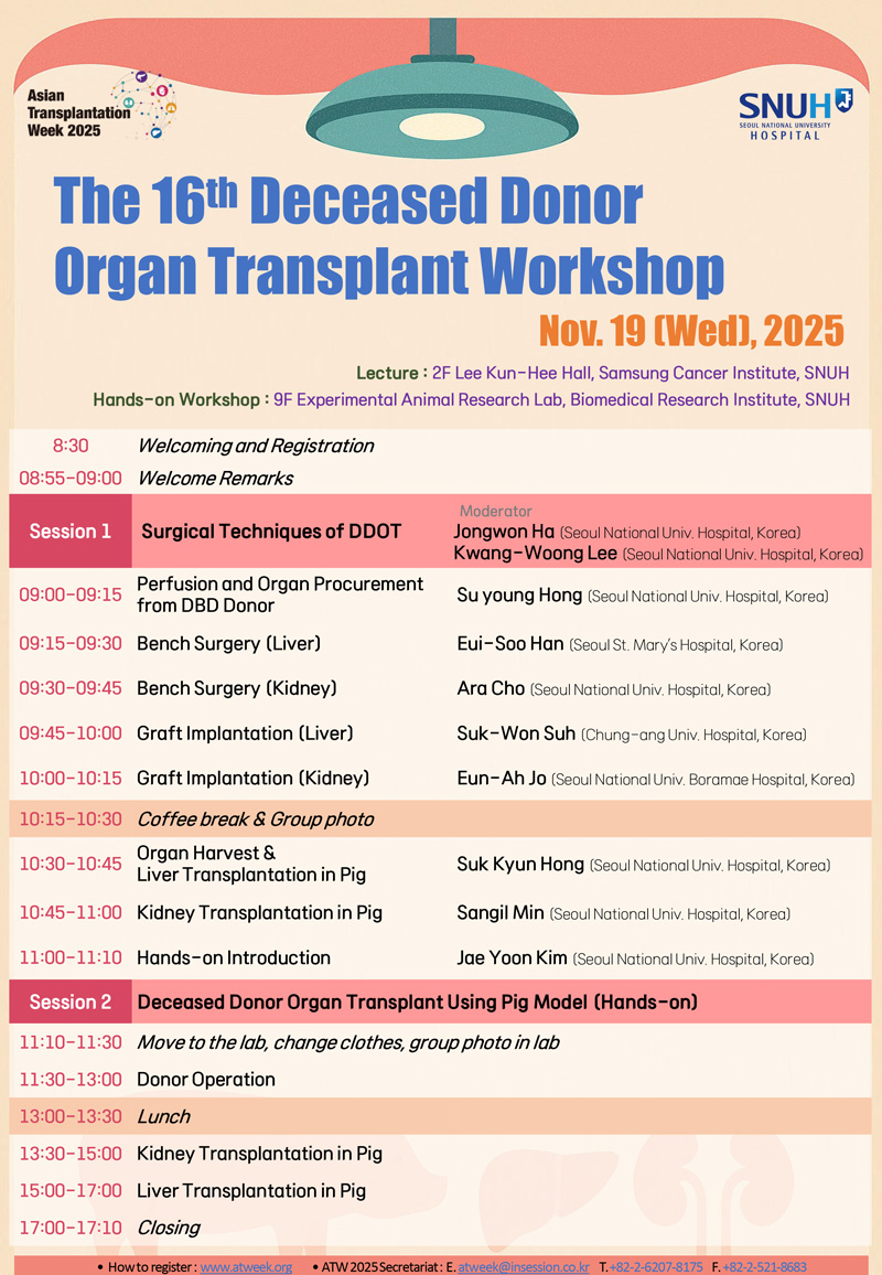 The 16th Deceased Donor Organ Transplant Workshop